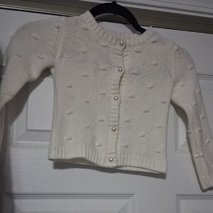 Tommy Bahama White Knit Cardigan with Subtle Texture And Pearl Buttons Sz4